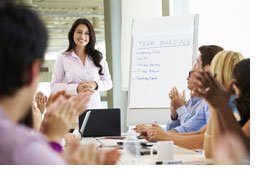 Businesswoman addressing meeting